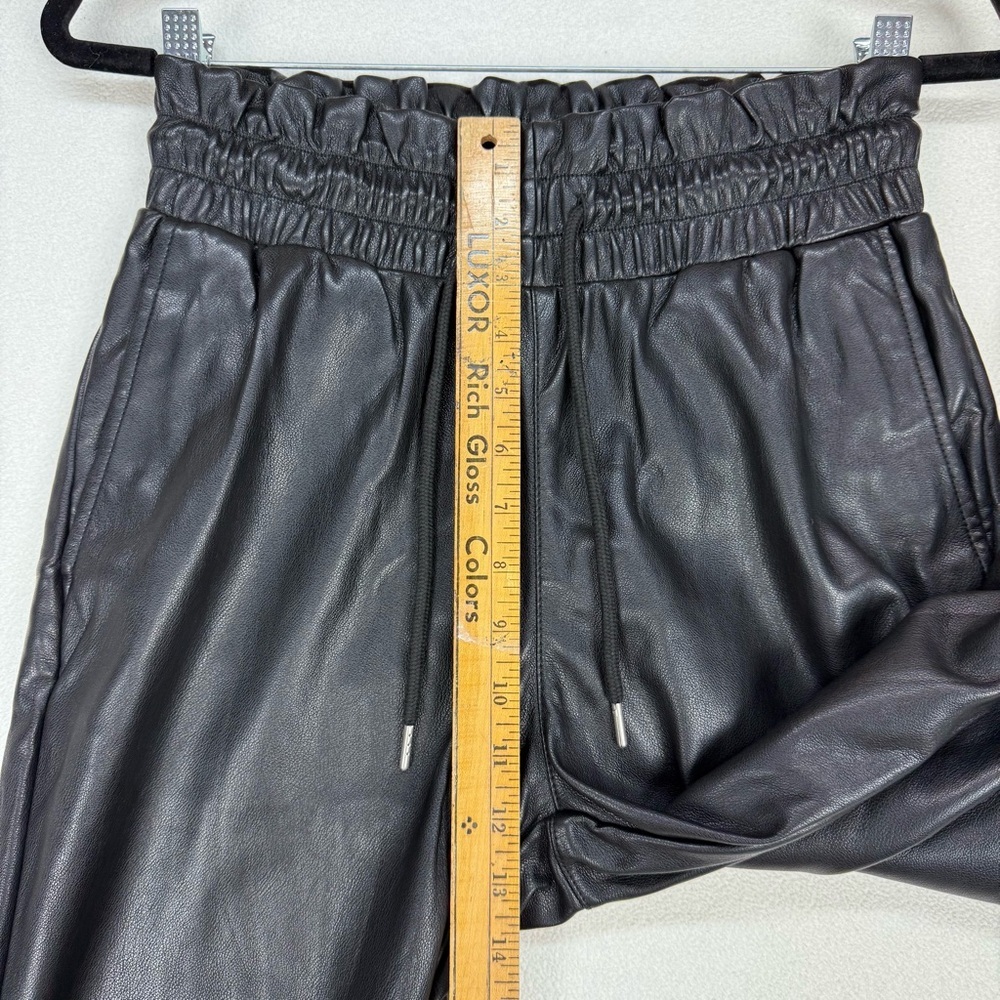 7 For All Mankind Black Faux Leather Jogger Pants - Picture 4 of 8